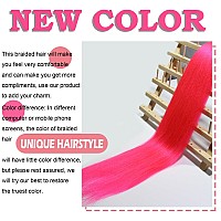 Neon Hot Pink Pre Stretched Braiding Hair 30 Inch Kanekalon Box Braid Hair Extensions 3 Packs Yaki Texture Pre Feathered Braids