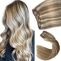 Sew In Weft Hair Extensions Real Human Hair Ash Brown Balayage Platinum Blonde Hand Tied Weft Hair Extensions Human Hair Weave