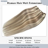 Sew In Weft Hair Extensions Real Human Hair Ash Brown Balayage Platinum Blonde Hand Tied Weft Hair Extensions Human Hair Weave