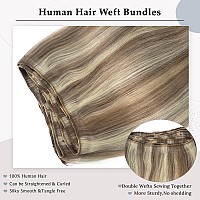 Sew In Weft Hair Extensions Real Human Hair Ash Brown Balayage Platinum Blonde Hand Tied Weft Hair Extensions Human Hair Weave