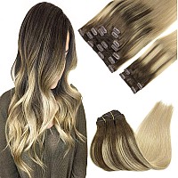 Goo Goo Clip In Hair Extensions Real Human Hair Remy Human Hair Extensions Clip Ins For Women Natural Human Hair 18Inch 150G