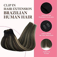 Goo Goo Clip In Hair Extensions Real Human Hair Remy Human Hair Extensions Clip Ins For Women Natural Human Hair 22Inch 150G