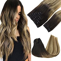 Goo Goo Clip In Hair Extensions Real Human Hair Remy Human Hair Extensions Clip Ins For Women Natural Human Hair 14Inch 150G