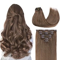 Goo Goo Clip In Hair Extensions Real Human Hair Remy Human Hair Extensions Clip Ins For Women Natural Human Hair 14Inch 120G