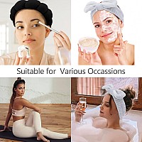 Chanaco Spa Wrist Bands For Washing Face Makeup Skincare Hair Accessories 6Pcs Sponge Headbands With Grey Bow Ties Gifts For