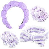 Chanaco Spa Headband Set Of 2 Face Wash Headband And Wristbands For Women Microfiber Material Water Absorption Skincare Yo