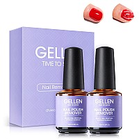 Gellen Gel Nail Polish Remover 2 Pack Professional Gel Polish Remover For Nails Quick Easy Polish Remover In 35 Minutes No