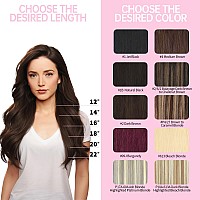 Befana Dark Red Clip In Hair Extensions Real Human Hair18Inch 7Pcs 80G Straight Silky Hair Extensions Clip In For Women 99J Bur