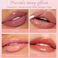 Mxnslwa Plumping Lip Oil Long Lasting Hydrating Lip Stain Lip Balm Revitalizing Transparent And Tinting Lip Care Oil For Dry L