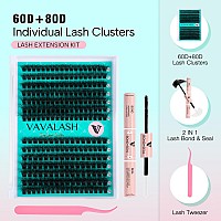 Vavalash Lash Clusters Kit 60D80D 1016Mm Cluster Lashes Wispy Volume Individual Lashes Lash Bond And Seal Glue Lash Tweezer