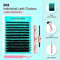 Vavalash Lash Clusters Kit 60D 1020Mm Cluster Lashes Wispy Volume Individual Lashes Lash Bond And Seal Glue Lash Tweezer For