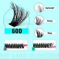 Vavalash Lash Clusters Kit 60D 1020Mm Cluster Lashes Wispy Volume Individual Lashes Lash Bond And Seal Glue Lash Tweezer For