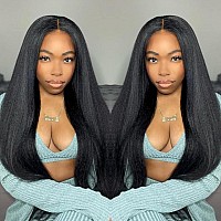 Beauty Forever Bye Bye Knots Put On And Go Glueless Yaki Straight Wig 7X5 Precut Lace Closure Wigeasy To Wear Kinky Human Hair