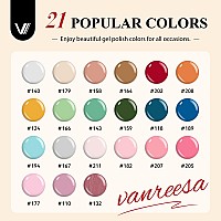 Vanreesa 24 Pcs Gel Nail Polish Set 21 Colors Gel Nail Polish Base And Glossy Matte Top Coat Pink Red Green Blue Gel Polish Co