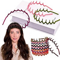 Duufin 12 Pieces Plastic Zig Zag Headbands With Teeth Sharks Tooth Headbands Wave Teeth Comb Headbands Nonslip Colorful Teech H