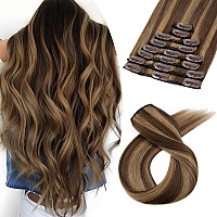 Benehair 8Pcs 10Inch Clip In Hair Extensions Seamless Light Clip On Real Hair Straight Hair Extensions Real Human Hair Weft Remy