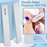 25Pcs Nail File Professional 100100 Grit Nail Files Reusable For Acrylic Nail Double Sided Nail File For Fake Nail Suitable