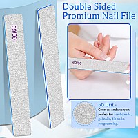 Bleswin Nail Files 25Pcsnail File 6060 Grit For Acrylic Nailssuper Rough Nail Files Emery Boards For Artificial Nails Fake N