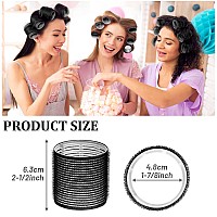 Big Selfgrip Hair Curlers Rollers With Stainless Steel Duckbill Clips For Long Medium Thick Hair And Bangs Volume Black