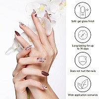 Dukasou Semi Cured Gel Nail Strips 28Pcs Flowing Like Gold Real Nail Polish Art Stickerswraps Includes Prep Pads Nail File