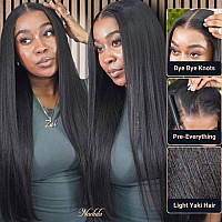 Nadula Bye Bye Knots Glueless Wig Yaki Straight Human Hair Pre Cut 7X5 Invisible Knots Hd Lace Front Put On Go Wigs Pre Plucked