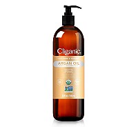 Cliganic Organic Argan Oil For Hair Face Skin Bulk 32Oz With Pump 100 Pure Cold Pressed