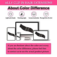 Ally Dark Brown Clip In Hair Extensions Real Human Hair 16 Inch 90G 8Pcs Seamless Clip In Hair Extensions For Black Women Remy