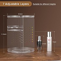 Famitree 360 Rotating Makeup Organizer Diy 7 Adjustable Layers Spinning Holder Large Capacity Cosmetic Storage Box Skincare Pe