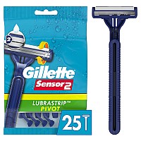 Gillette Sensor2 Pivoting Head Mens Disposable Razors 25 Count