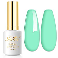 Imtiti Pastel Gel Nail Polish 05 Fl Oz Pastel Mint Green Gel Polish Soak Off Led U V Nail Gel Polish Spring Summer Easter Gel