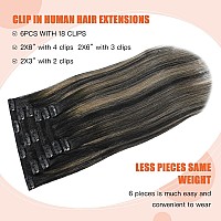 Ugotrays Hair Extensions Real Human Hair Balayage Black To Light Brown Highlight Black Hair Extensions 70G 7Pcs 161 9A Brazil