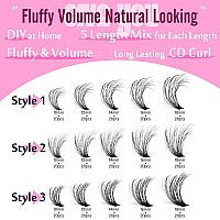 Lash Clusters Eyelash Extensions Wispy Fluffy Eyelash Clusters 300Pcs 3 Styles Cd Curl Lash Extensions 1018Mm Diy Individual La