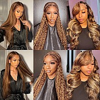 Metamuclia Honey Blonde 13X4 Hd Lace Front Wig Human Hair Highlight Straight Lace Frontal Wigs Human Hair Pre Plucked 24 Inch 18