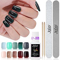 Jofay Fashion Gel Nail Tips Short 240Pcs Short Press On Nails Natural 7 In 1 Supremely Fit Natural Reusable Stick On Nails N