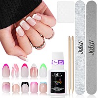 240Pcs French Gel Nail Tips Jofay Fashion French Tip Press On Nails No Need To File Fake Nails Supremely Fit Natural Reusa