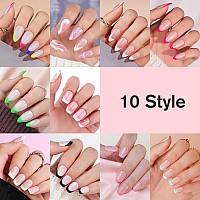 240Pcs French Gel Nail Tips Jofay Fashion French Tip Press On Nails No Need To File Fake Nails Supremely Fit Natural Reusa