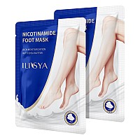 2 Pack Foot Mask Moisturizing Hydrating Foot Spa Socks For Softens Rough Dry Cracked Feet Treatment Care Nicotinamide Shea B