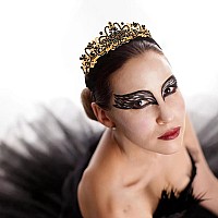 Didder Gold Clear Black Rhinestone Princess Tiaras And Crowns For Women And Girls Gothic Queen Tiara Crown Halloween Costume Par