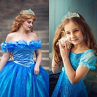 Didder Gold Aque Blue Rhinestone Princess Tiaras And Crowns For Women And Girls Birthday Tiara Crown Halloween Costume Party Wed