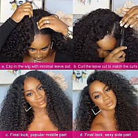 Kiqibeauty V Part Wig Human Hair Kinky Curly 20 Inch