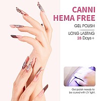 Canni 6Pcs 9Ml Pink Gel Nail Polish Set Hot Pink Gel Polish Kit Diy At Home Salon Valentines Day Christmas New Years Gifts For