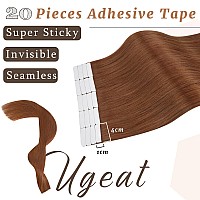 Ugeat 18 Inch Human Hair Tape In Extensions Copper Hair Extensions Real Human Hair Tape In Seamless Hair Extensions For Women 20