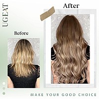 Ugeat Sew In Hair Extensions Real Human Hair Weft Hair Extensions Human Hair Ombre Light Brown To Blonde Hair Extensions Straigh