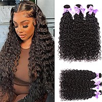 10A Human Hair Bundles Water Wave 3 Bundles Human Hair 24 26 28 Inch 100 Unprocessed Brazilian Virgin Hair Bundles Deals Human