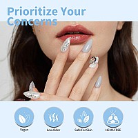 Canni 6Pcs 9Ml Navy Blue Gel Nail Polish Set Dark Blue Gel Polish Kit Royal Light Baby Blue Colors Diy At Home Salon Christmas