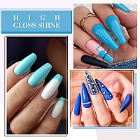 Canni 6Pcs 9Ml Navy Blue Gel Nail Polish Set Dark Blue Gel Polish Kit Royal Light Baby Blue Colors Diy At Home Salon Christmas