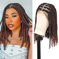 Brinbea 13X8 Hd Lace Knotless Braided Wigs Short Box Braid Wig Braided Lace Front Wigs For Women Bob Braided Wig With Baby Hai