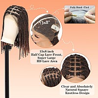 Brinbea 13X8 Hd Lace Knotless Braided Wigs Short Box Braid Wig Braided Lace Front Wigs For Women Bob Braided Wig With Baby Hai