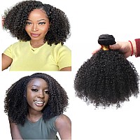 Mongolian Afro Kinky Curly Bundles Human Hair 1 Single Bundle 10 Inch 4B 4C Afro Curly Weave Virgin Hair Kinky Coily Afro Kinky