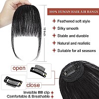 Lommel Clip In Bangs100 Human Hair Bangs Natual Black Fake Bangs For Women Wispy Bangs Hair Clip Hair Extensions Clip On Air B